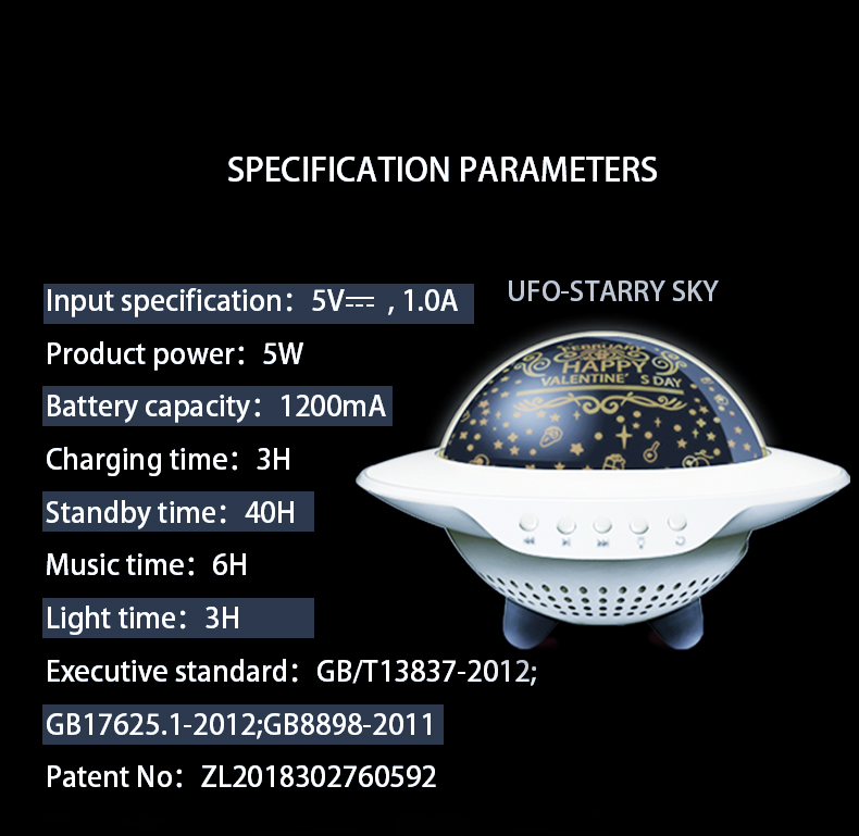 Bakeey-UFO-Starry-Sky-Projection-Light-Flying-Saucer-bluetooth-Speaker-Music-Player-LED-Night-Light--1893465-13