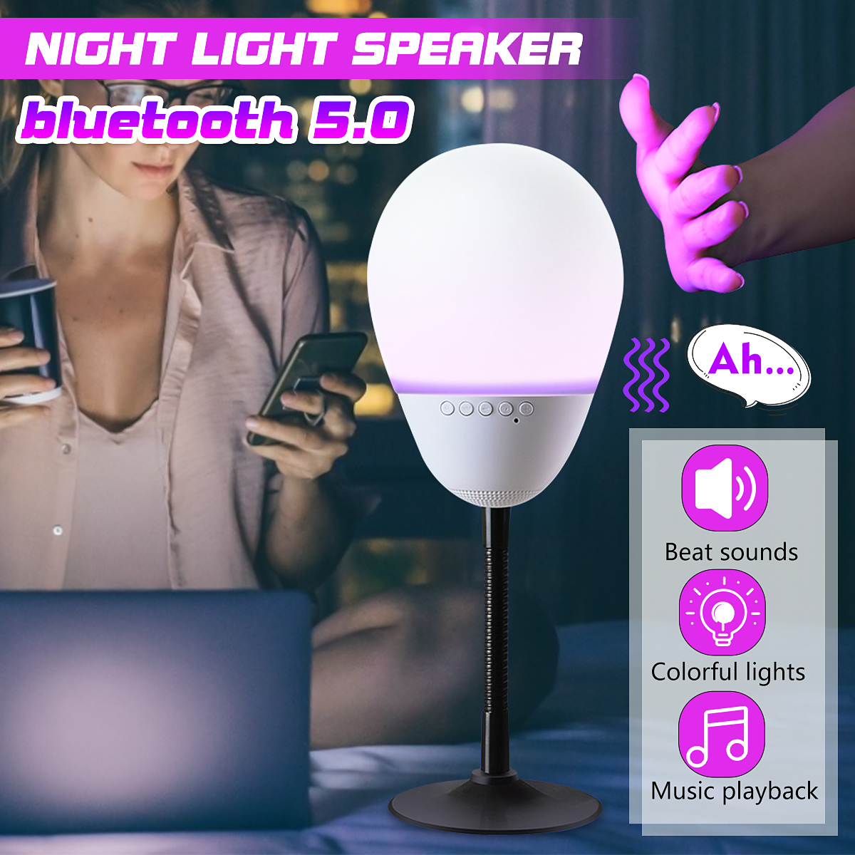 Bakeey-USB-Night-Light-bluetooth-Speaker-LED-Colorful-Lights-Releases-Pressure-Decompresses-Speaker-1647988-1