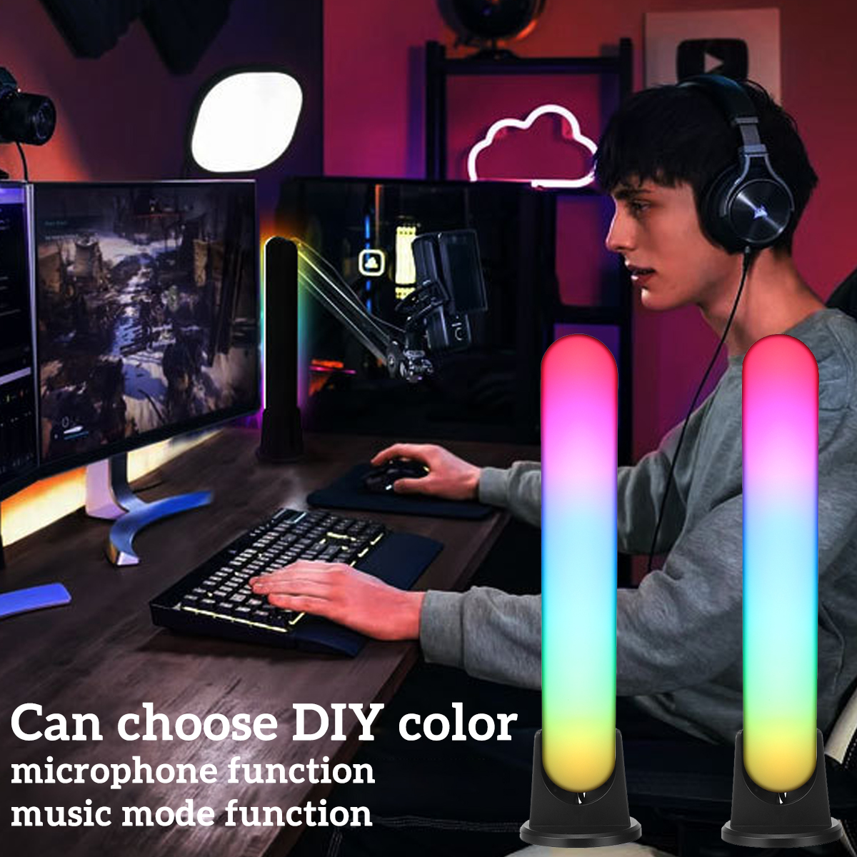 Bakeey-bluetooth-RGB-LED-Ambient-Light-Microphone-Music-APP-Control-Fill-Light-1925175-2