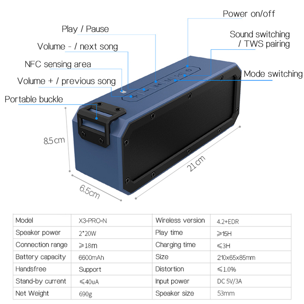 Cyboris-X3-Pro-N-40W-Wireless-bluetooth-Speaker-6600mAh-Portable-Outdoor-IP67-Waterproof-NFC-Subwoof-1829612-12