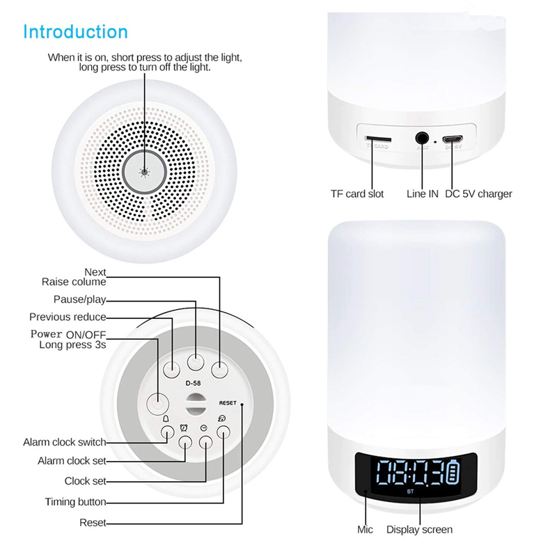 D58-Smart-Mini-Light-Lamp-Screen-Display-Clock-Alarm-Clock-Colorful-Light-Wireless-bluetooth-Speaker-1869426-9