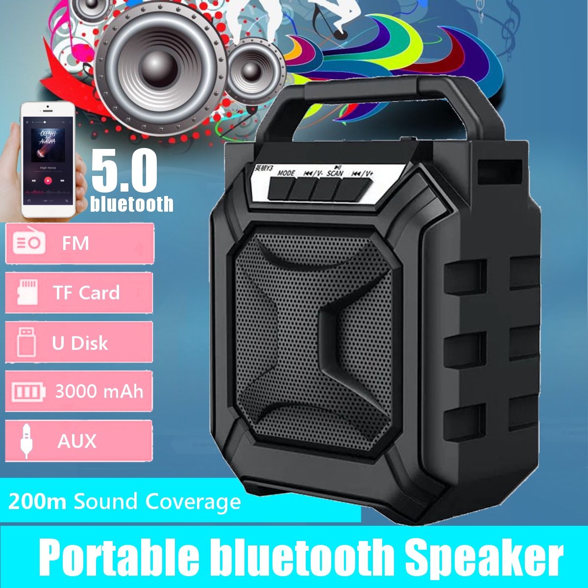 Portable-60Hz-15KHz-Bluetooth-50-Wireless-Speaker-3000mAh-Rechargeable-High-power-Subwoofer-Support--1717424-1